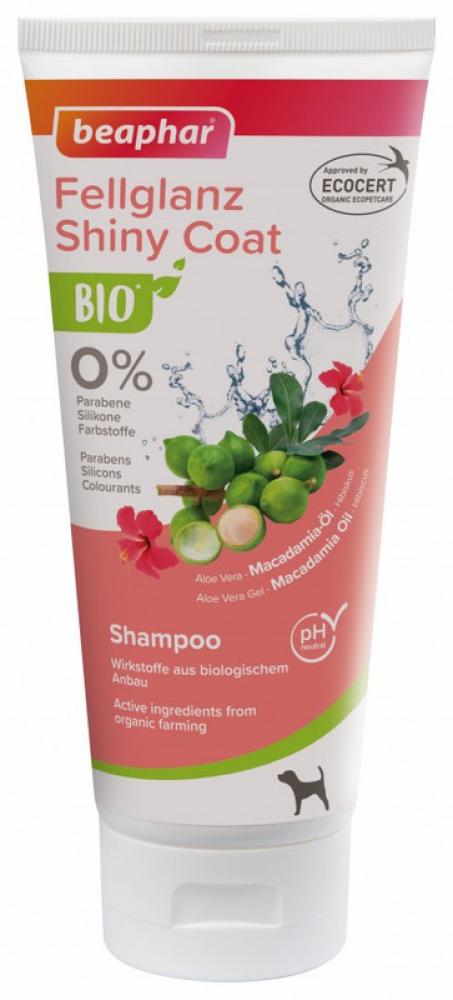 Beaphar Cosmetic Bio Shiny Coat Dog Shampoo - Aloe Vera Macadamia - 200ml beaphar cosmetic bio cat shampoo avocado 200 ml