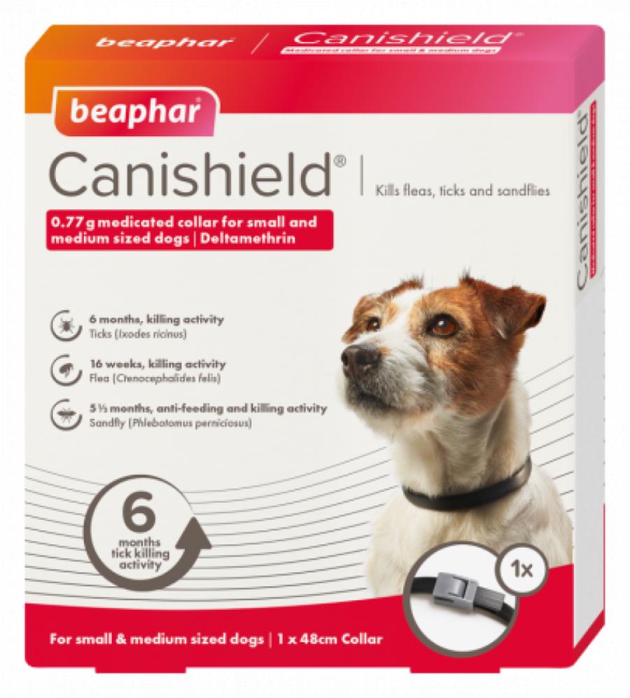 Beaphar Canishield Flea \& Tick Collar - Deltamethrin - S \& M dogs harness customizable personalized patches dog vest eazy control handle adjustable backing small medium large pet dog collar