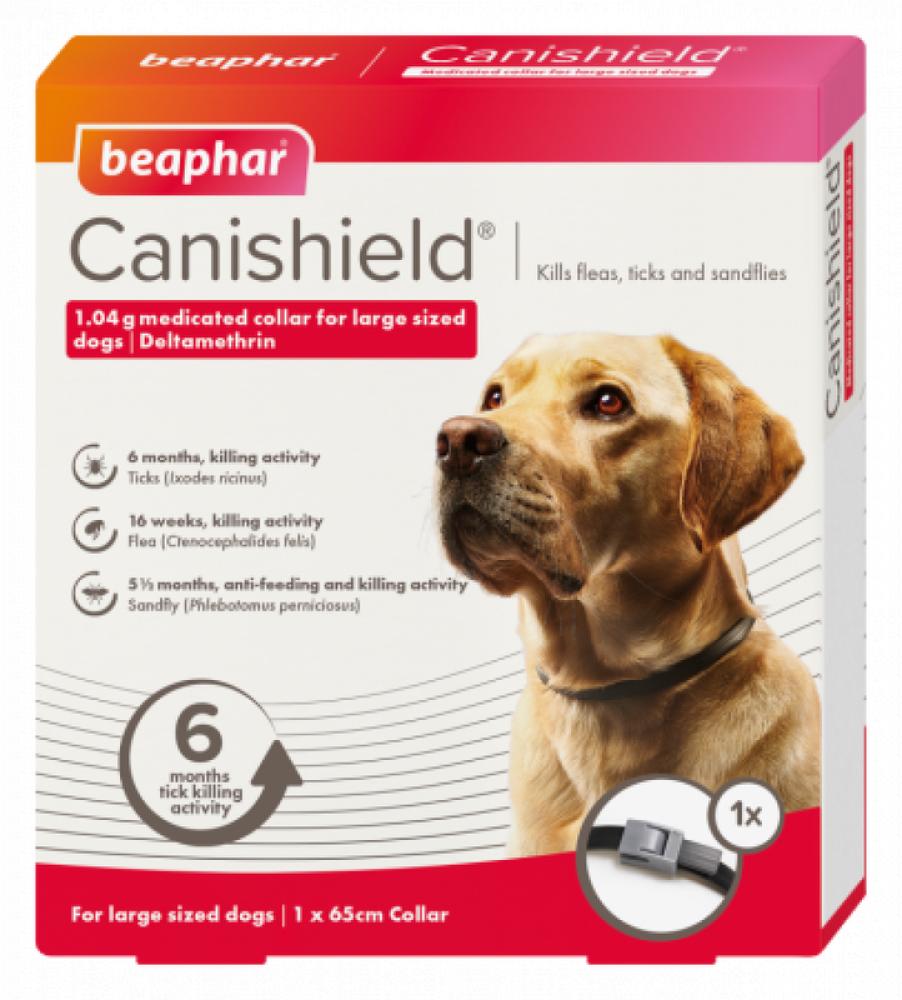 Beaphar Canishield Flea \& Tick Collar - Deltamethrin - L dogs harness customizable personalized patches dog vest eazy control handle adjustable backing small medium large pet dog collar