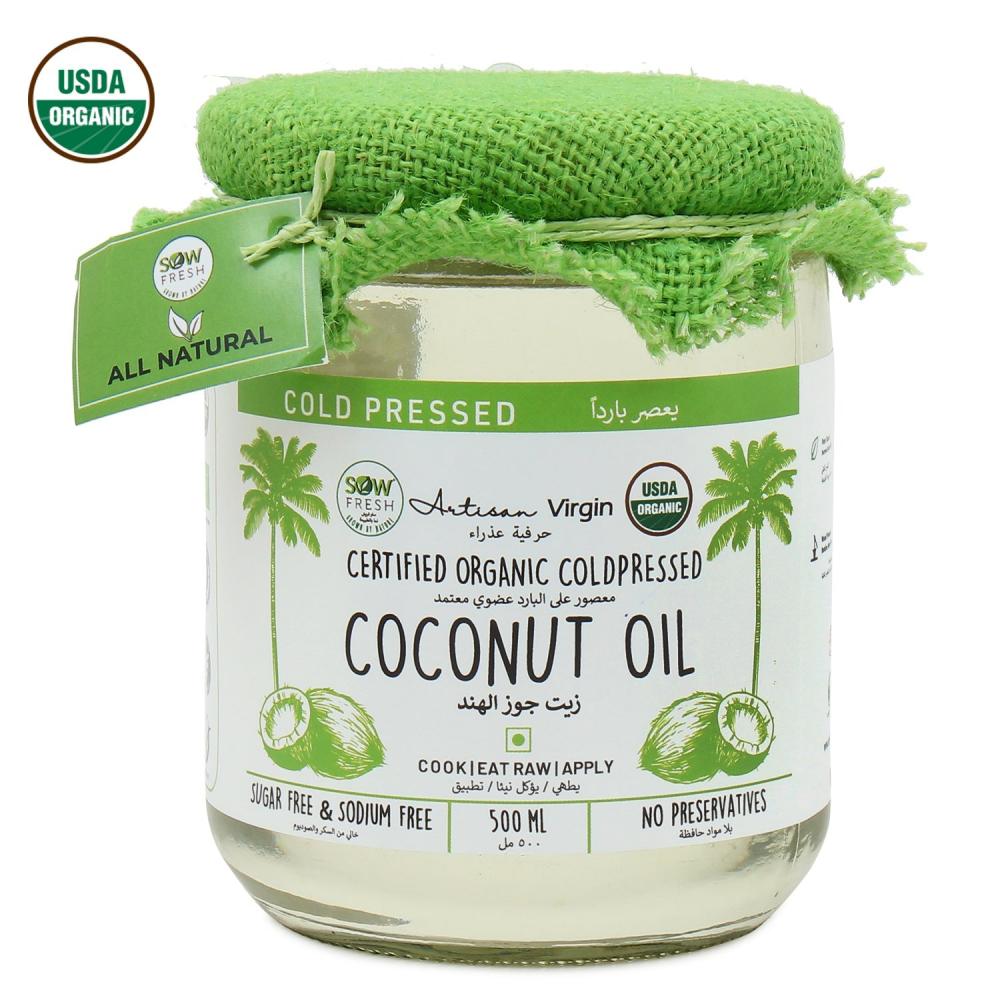 Sowfresh Coldpressed Organic Coconut Oil 500ml цена и фото