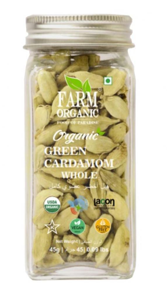 Farm Organic Gluten Free Green Cardamom Whole 45g farm organic gluten free amaranth whole 500 g