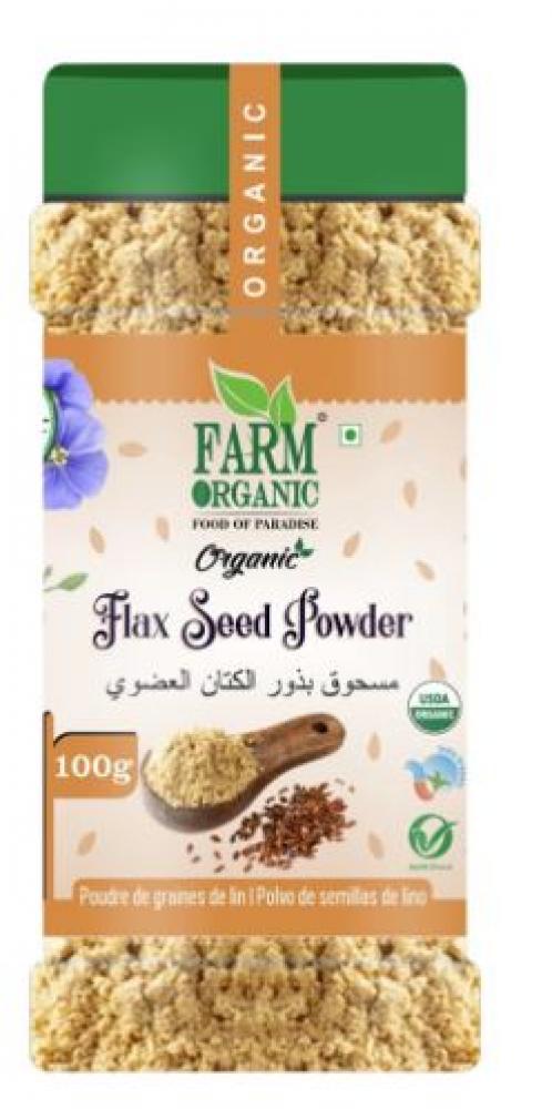 Farm Organic Gluten Free Flax Seed Powder 100g farm organic gluten free flax seed powder 100g pack of 2