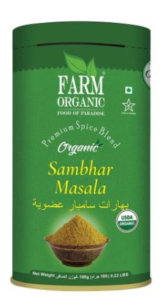 Farm Organic Gluten Free Sambhar Masala 100g farm organic gluten free cinnamon latte mix 100 g