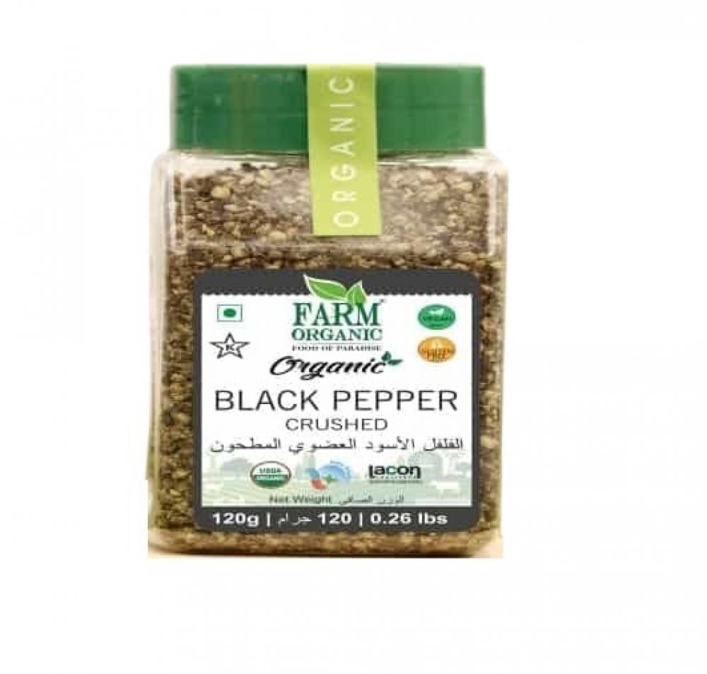 Farm Organic Gluten Free Black Pepper Crushed - 120g farm organic gluten free white pepper powder 120g