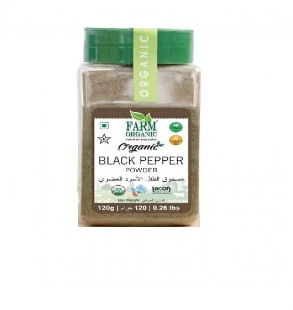 Farm Organic Gluten Free Black Pepper Powder - 120g farm organic psyllium husk powder 100gm gluten free nongm vegan halal