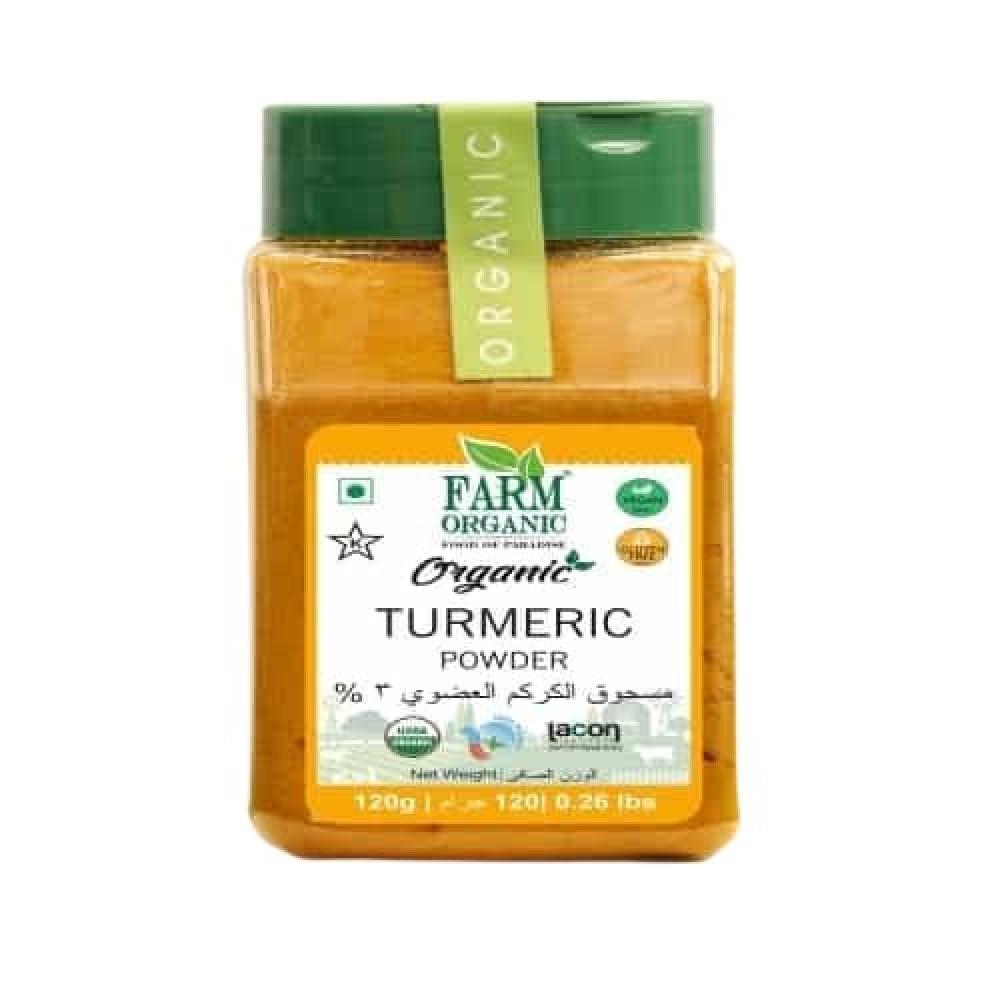 Farm Organic Gluten Free Turmeric Powder 3% - 120 g farm organic gluten free turmeric powder 5% 120g