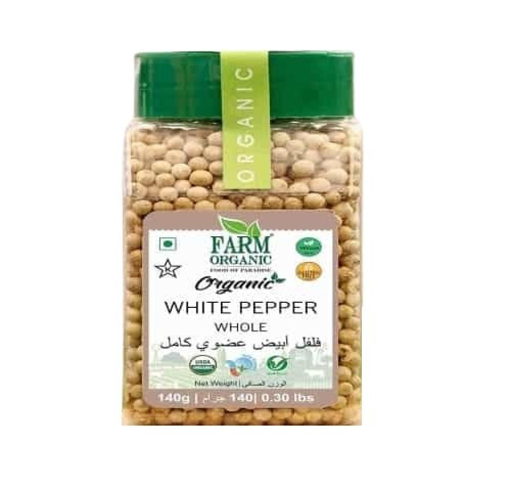 Farm Organic Gluten Free White Pepper Whole - 140 g farm organic gluten free black pepper powder 120g