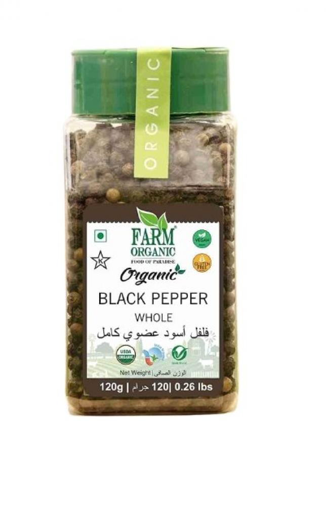 Farm Organic Gluten Free Black Pepper Whole -120g farm organic gluten free black pepper powder 120g
