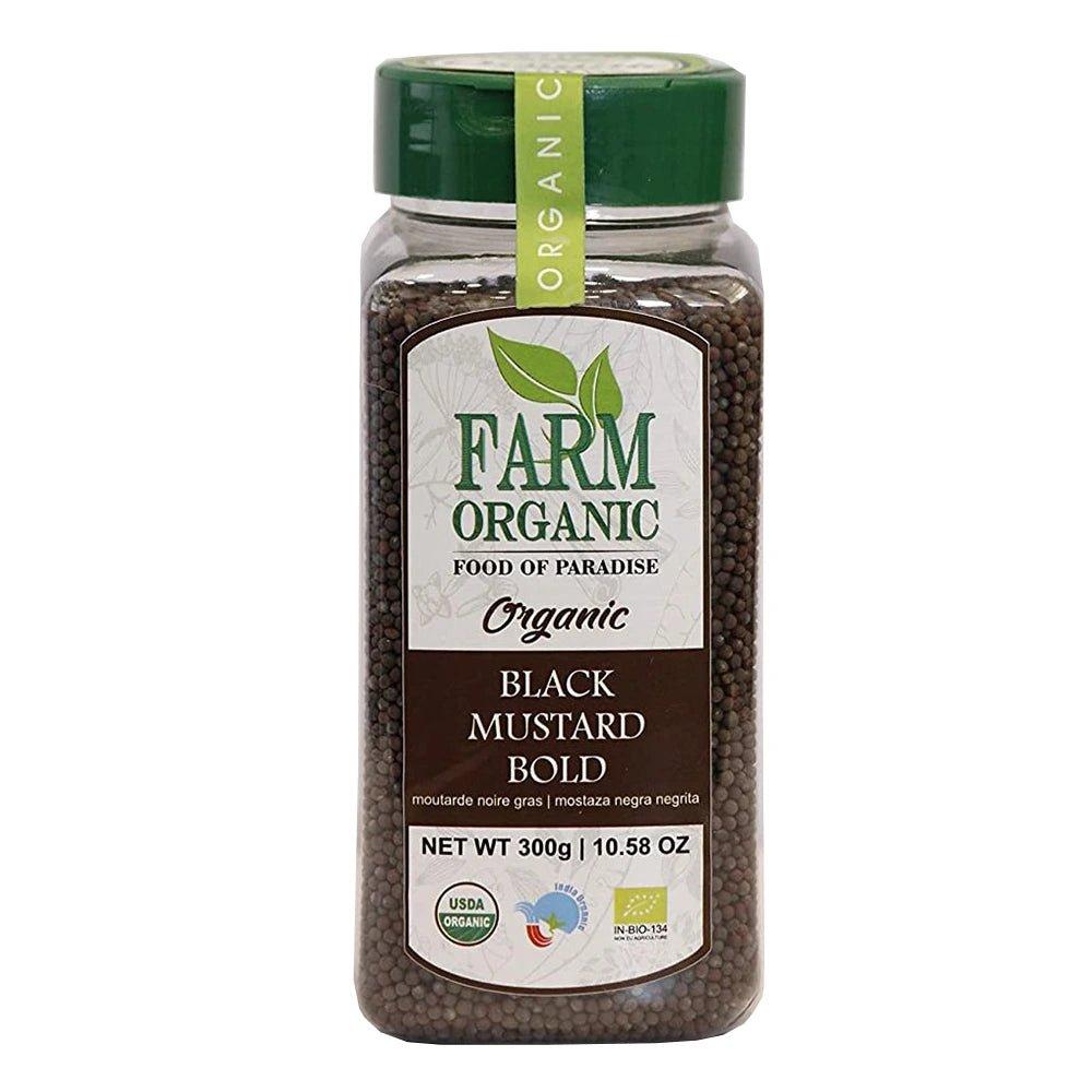 Farm Organic Gluten Free Black Mustard Seeds (Bold) - 300 g farm organic gluten free flax seeds 250g