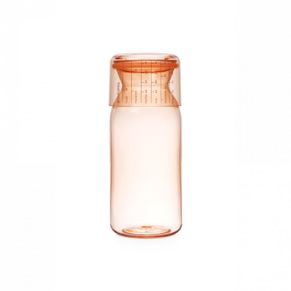 Brabantia Storage jar with measuring cup, 1.3 litre - Pink 75ml measuring stainless steel measuring shot cup ounce bar cocktail drink mixer liquor measuring cup measurer