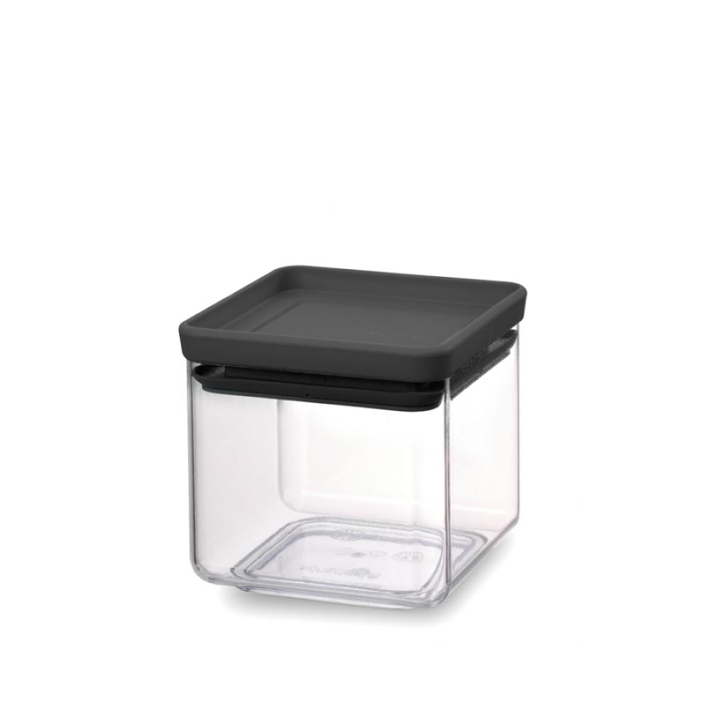 Brabantia Tasty+ Stackable square canister - 0.7 litre - Dark Grey the home edit canister medium clear