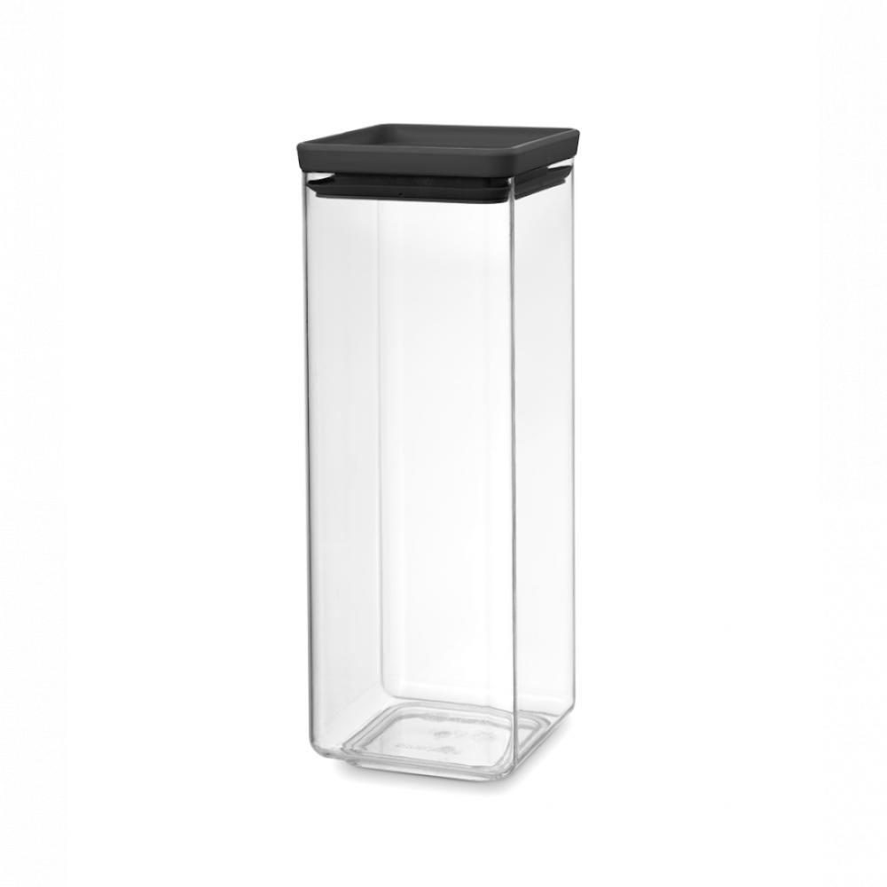 Brabantia Tasty+ Stackable square canister - 2.5 litre - Dark Grey the home edit canister medium clear