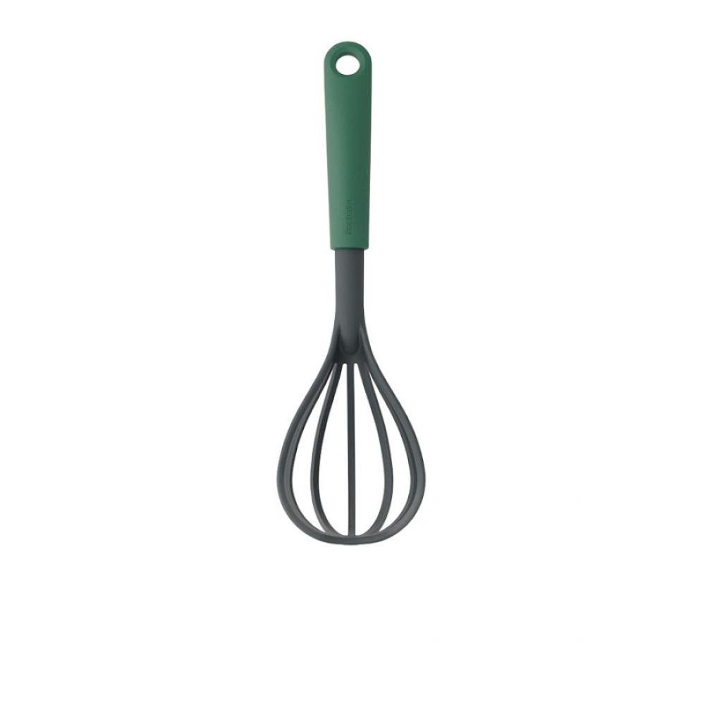 Brabantia Whisk plus Draining Spoon - Fir Green brabantia kitchen utensils set plus stand with soup ladle serving spoon skimmer and spatula with fork mixed colours