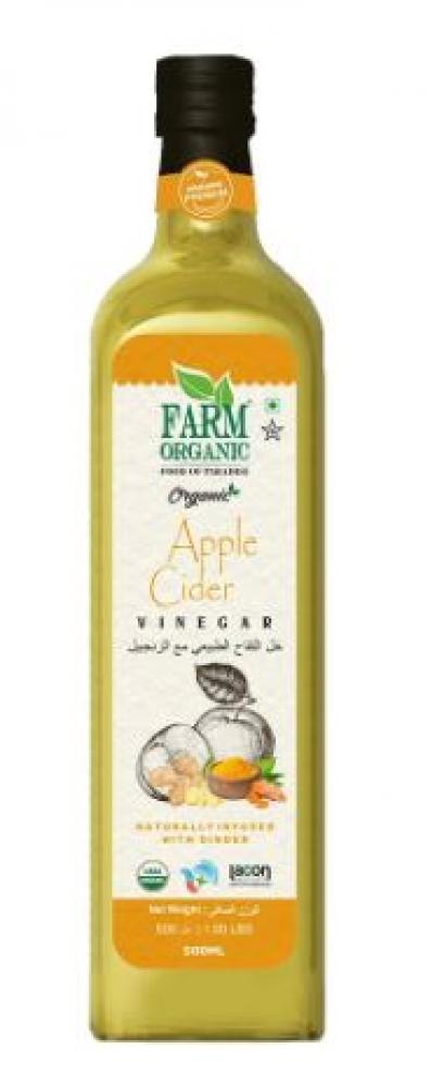 цена Farm Organic Gluten Free Apple Cider Vinegar Naturally Infused with Ginger & Turmeric 500ml