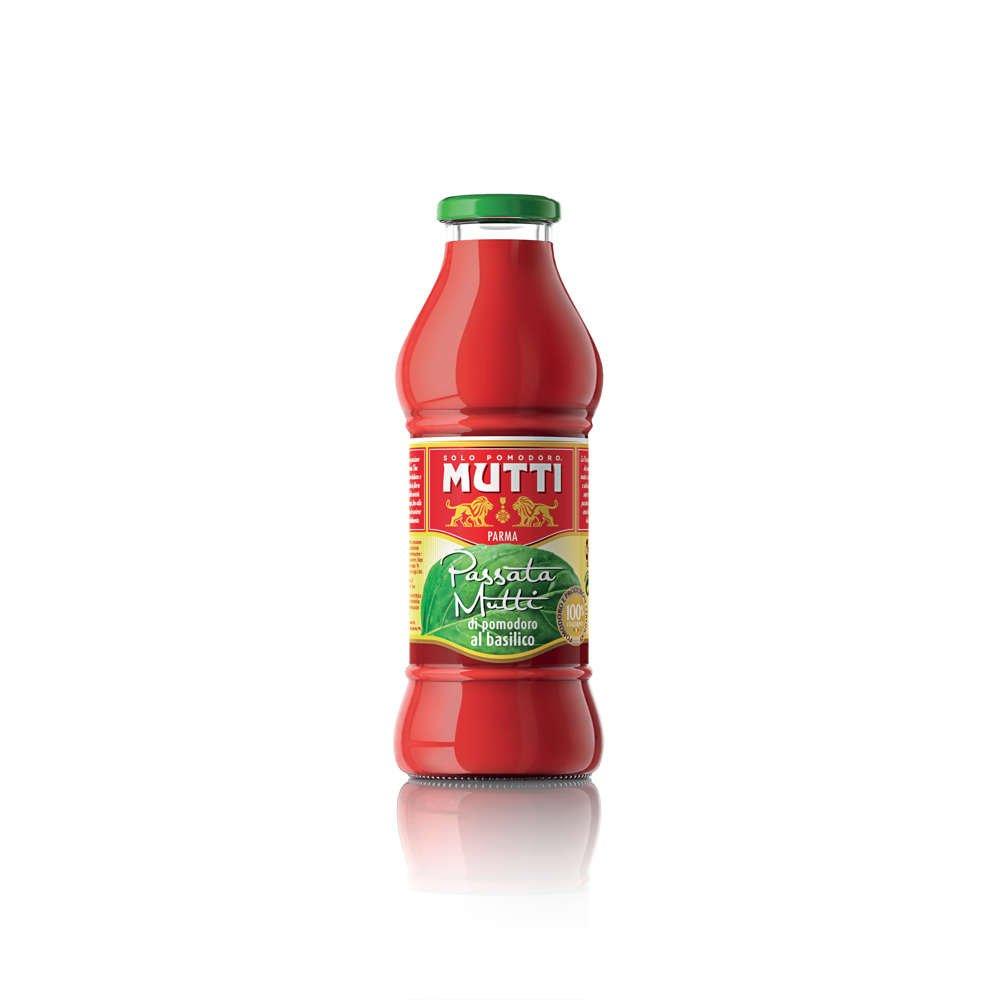 Mutti Tomato Puree with Fresh Basil Glass Bottle 400g