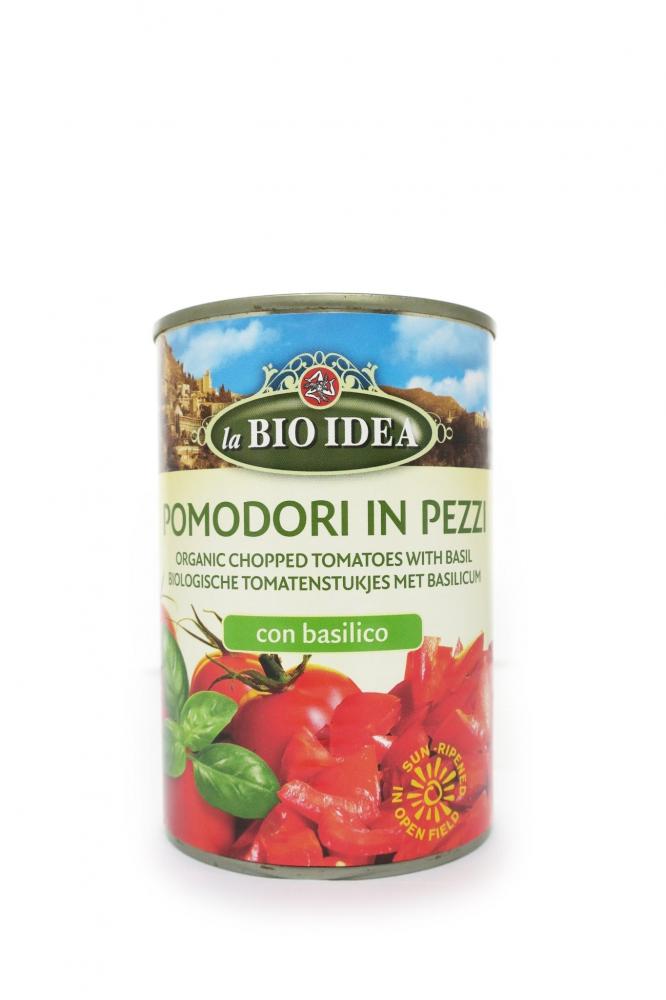 цена La Bio Idea Organic chopped Tomato Basilico 400g