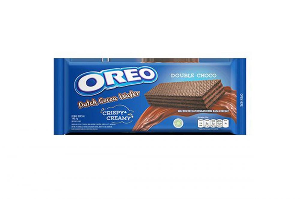 Oreo Dutch Cocoa Wafer Double Chocolate 140g chikalab glazed cookies with filling and souffle chocolate dessert 55g