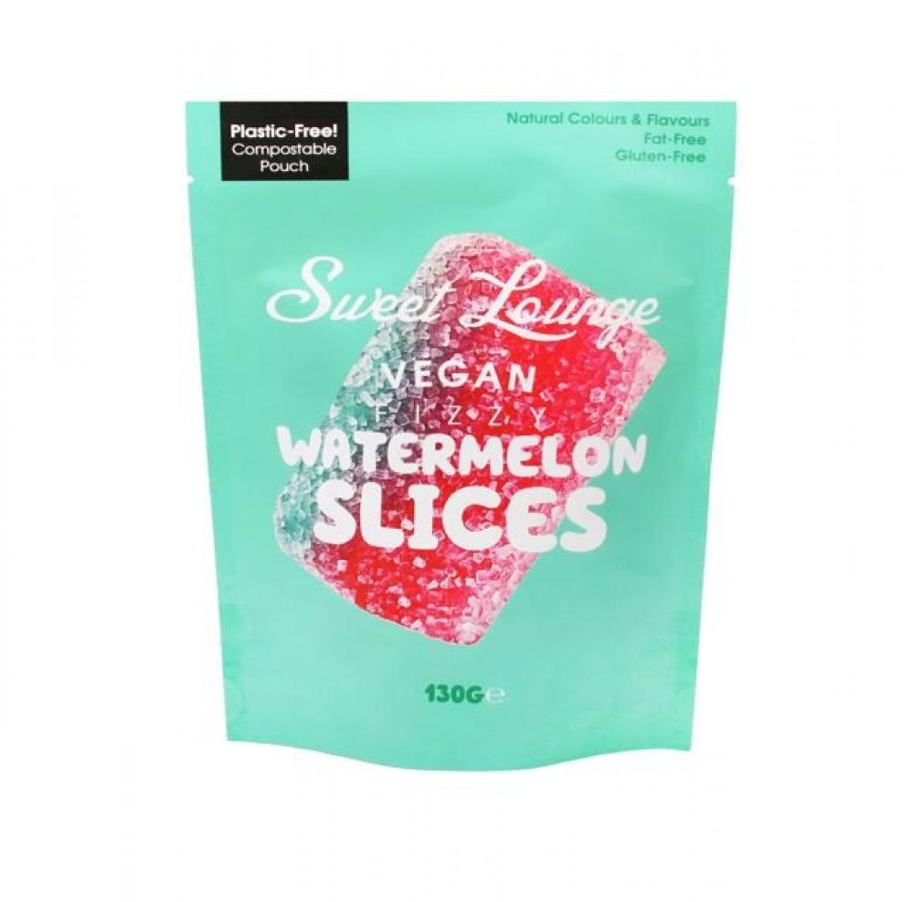 Sweet Lounge Vegan Fizzy Watermelon Slices Pouch 130g sweet lounge vegan fizzy watermelon slices pouch 130g