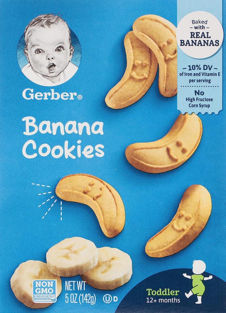 Gerber Banana Cookies, 142g gerber puffs banana 42g