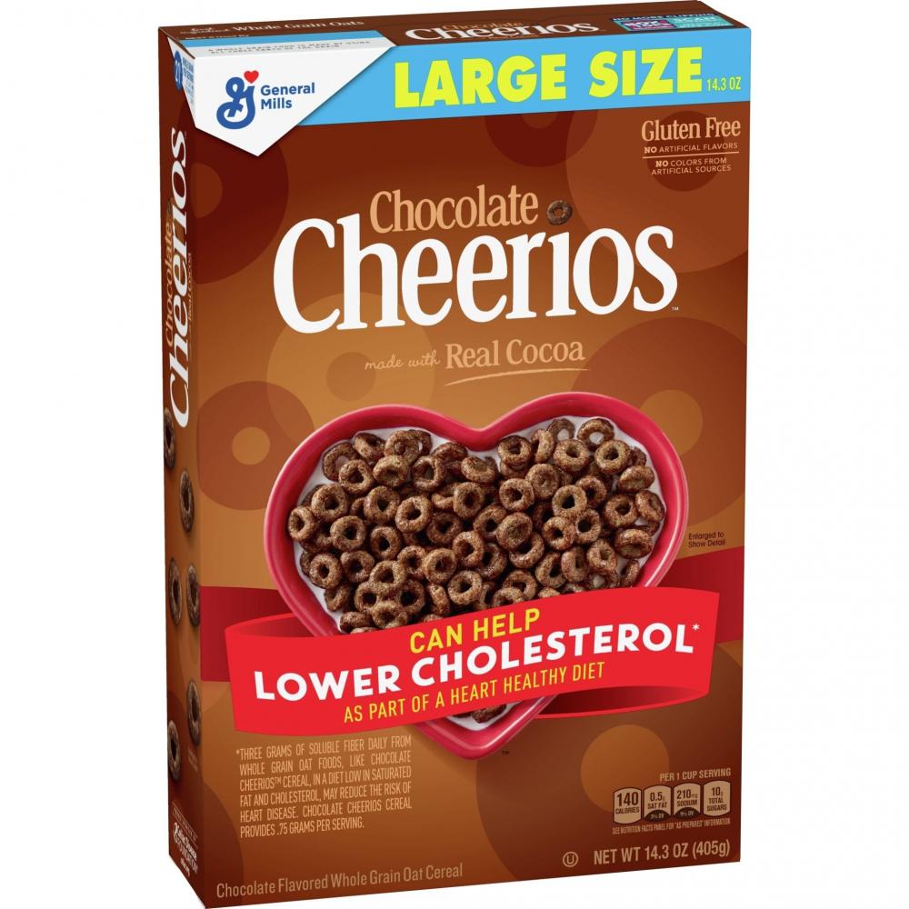 General Mills Chocolate Cheerios Cereal Large 14.3 Oz wiggs susan sugar and salt