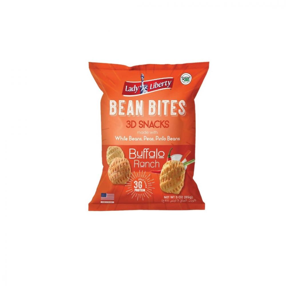 Lady Liberty Bean Bites, Buffalo Ranch, Non-GMO, Plant-Based Protein, 85g lady liberty veggie straws sea salt non gmo 85g