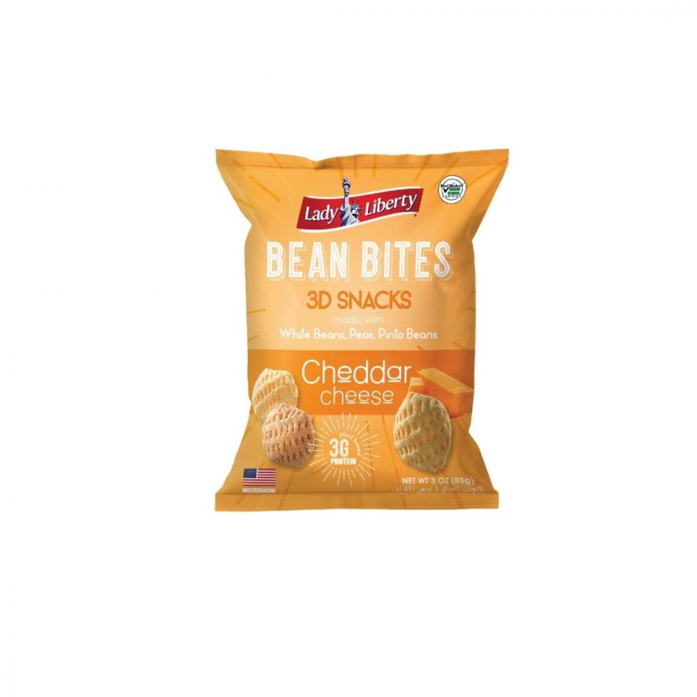 Lady Liberty Bean Bites, Cheddar Cheese, Non-GMO, Plant-Based Protein, 85g