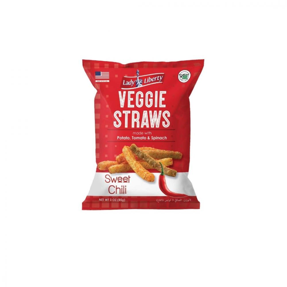 Lady Liberty Veggie Straws, Sweet Chili, Non-GMO, 85g lady liberty veggie straws sweet chili non gmo 85g