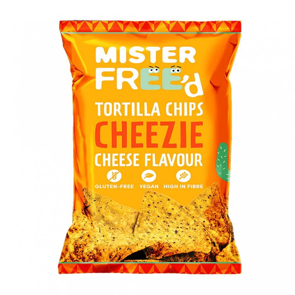 Mister Freed Tortilla Chips Cheese 135g nacho cheese tortilla style protein chips 32g