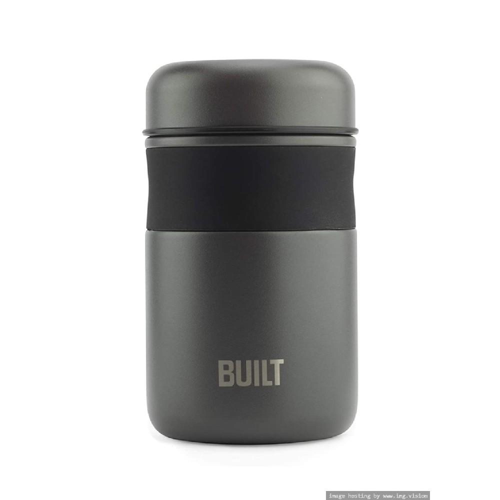Built Food Jar 16oz Charcoal 800ml 1000ml 1200ml large capacity thermos lunch box portable 304 stainless steel food soup containers vacuum braised thermocup