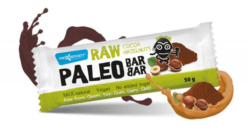 цена Maxsport Paleo Raw Cocoa Hazelnuts Bar 50gm