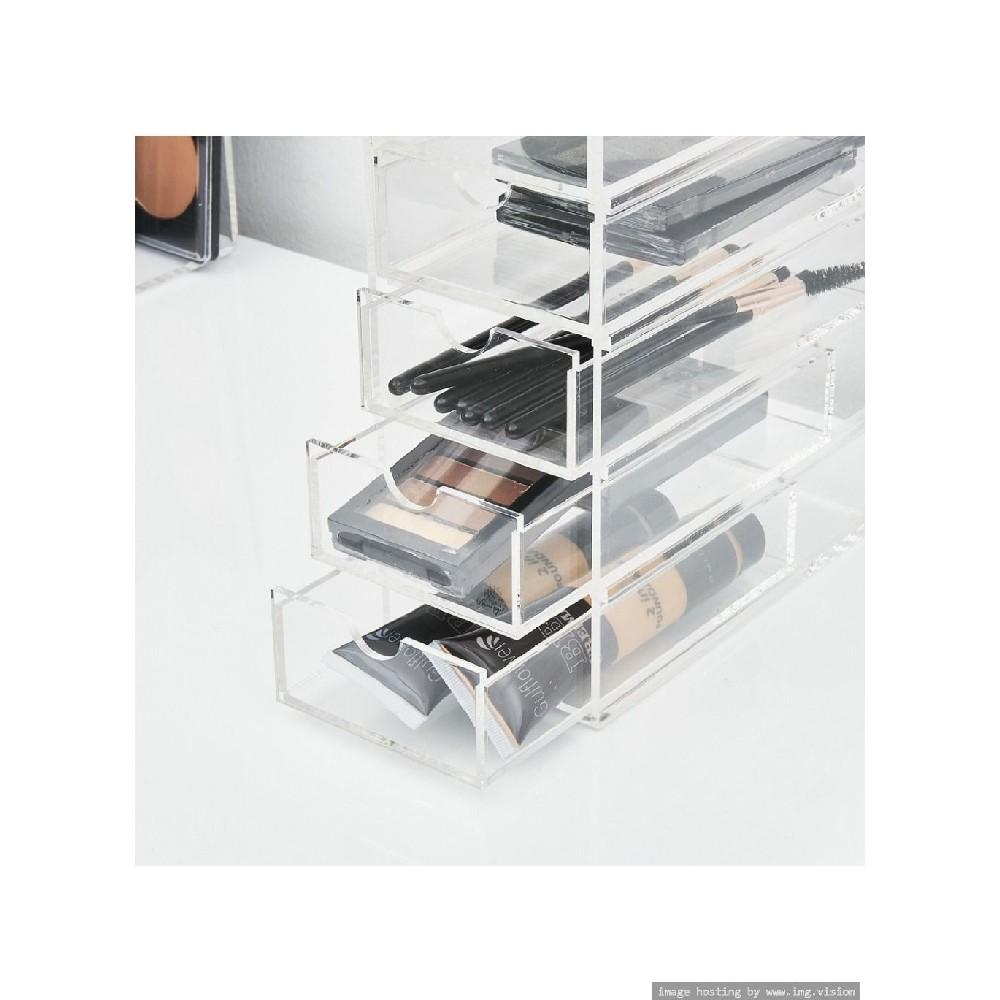 HS Vanity 6 Tiers Acrylic Accessories Display Drawers Clear hs vanity clear 3 tiers acrylic glasses display drawers clear