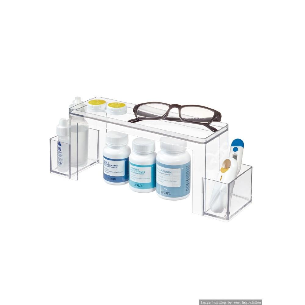 The Home Edit Two Tier Medicine Organizer Shelf 3.25 x 12.5 x 4.5 inch Clear