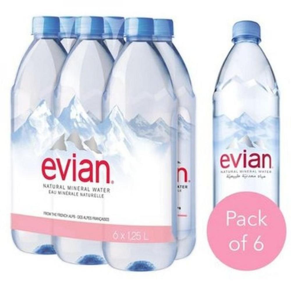 Evian Mineral Water 1L x 6Pcs 2 2l sports bottles for drinking gym large capacity water bottle portable outdoor camping fitness hiking travel big water jug