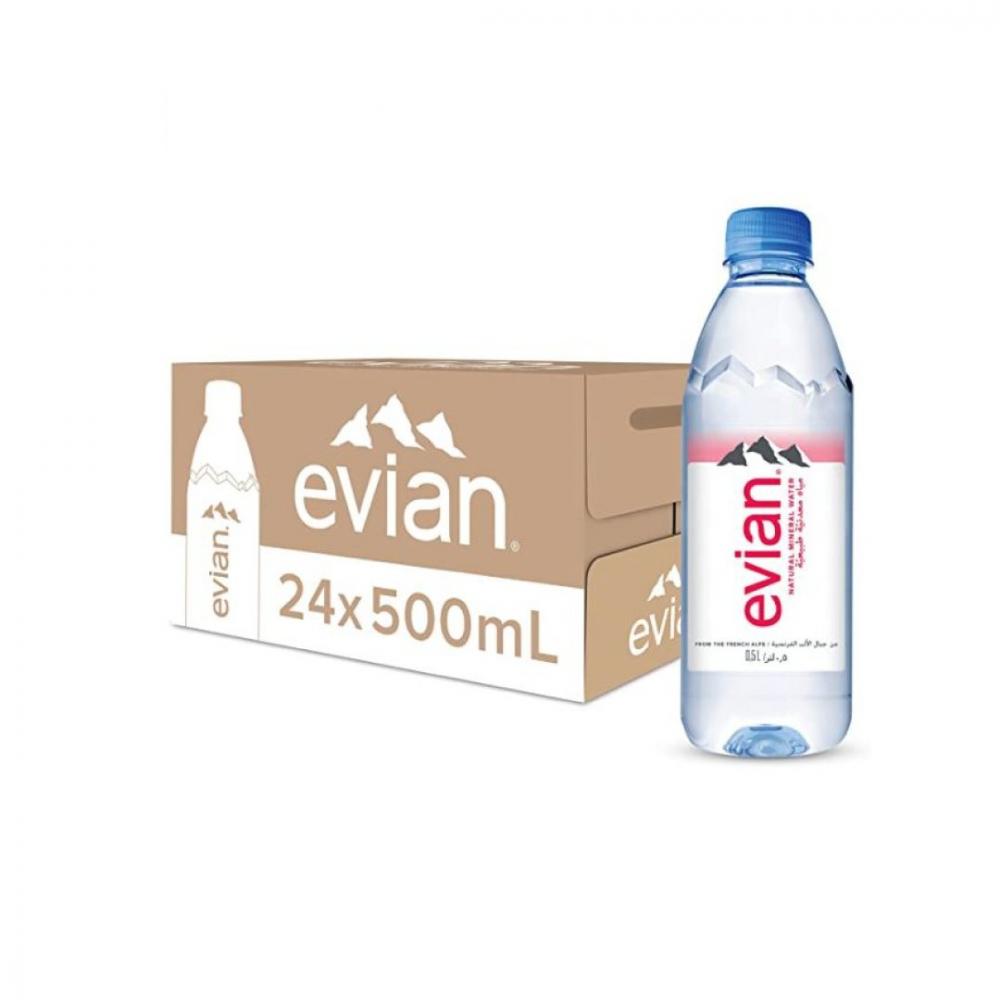 Evian Natural Mineral Water 500ml x 24Pcs evian mineral water 1 5 l 4 2 free