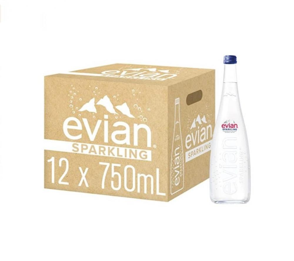 Evian Sparkling Water 750ml x 12Pcs 2 2l sports bottles for drinking gym large capacity water bottle portable outdoor camping fitness hiking travel big water jug