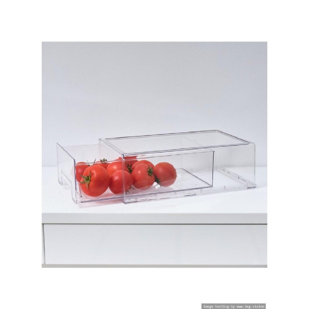 Homesmiths Stackable Storage Drawer Clear 33.7 x 21 x 11 cm homesmiths clear storage box l18 x w10 x h7 5 cm