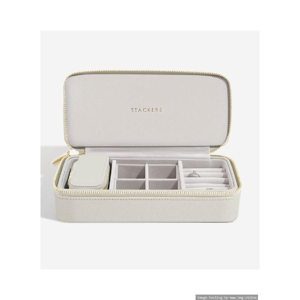 stackers classic jewellery box with lid oatmeal Stackers Large Travel Jewellery Box Oatmeal