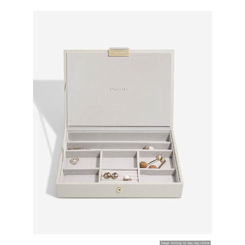 stackers classic jewellery box with lid oatmeal Stackers Classic Jewellery Box with Lid Oatmeal