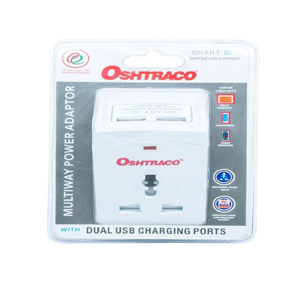 Oshtraco 3 Way Multi Adapter with 2 X2.4A USB