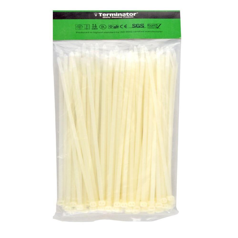 Terminator Cable Tie White TCT 2.5X150 envelope a4 white 100 gsm pack of 50 pieces