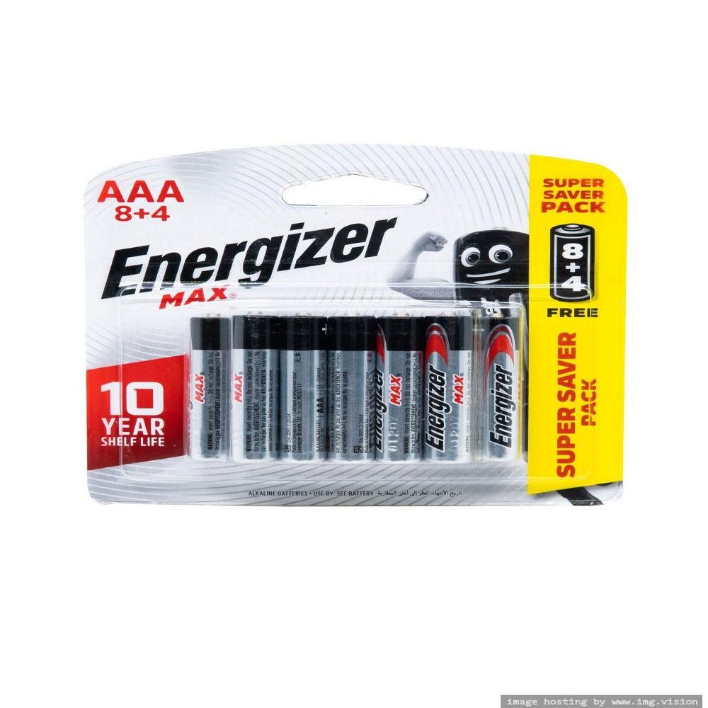 Energizer Power Seal (8+4) AAA duracell batteries aa 1 5v alkaline lr6 mn1500 50% extra life long power pack of 2 10 years shelf life