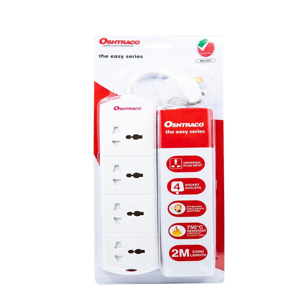 Oshtraco 4 Ways 13 AMP External Socket W/O switch W/ 2m wire geepas 3 way extension socket with 2 usb port 4 power switches 4 led indicators extra long 5m cord with over current protected ideal for all