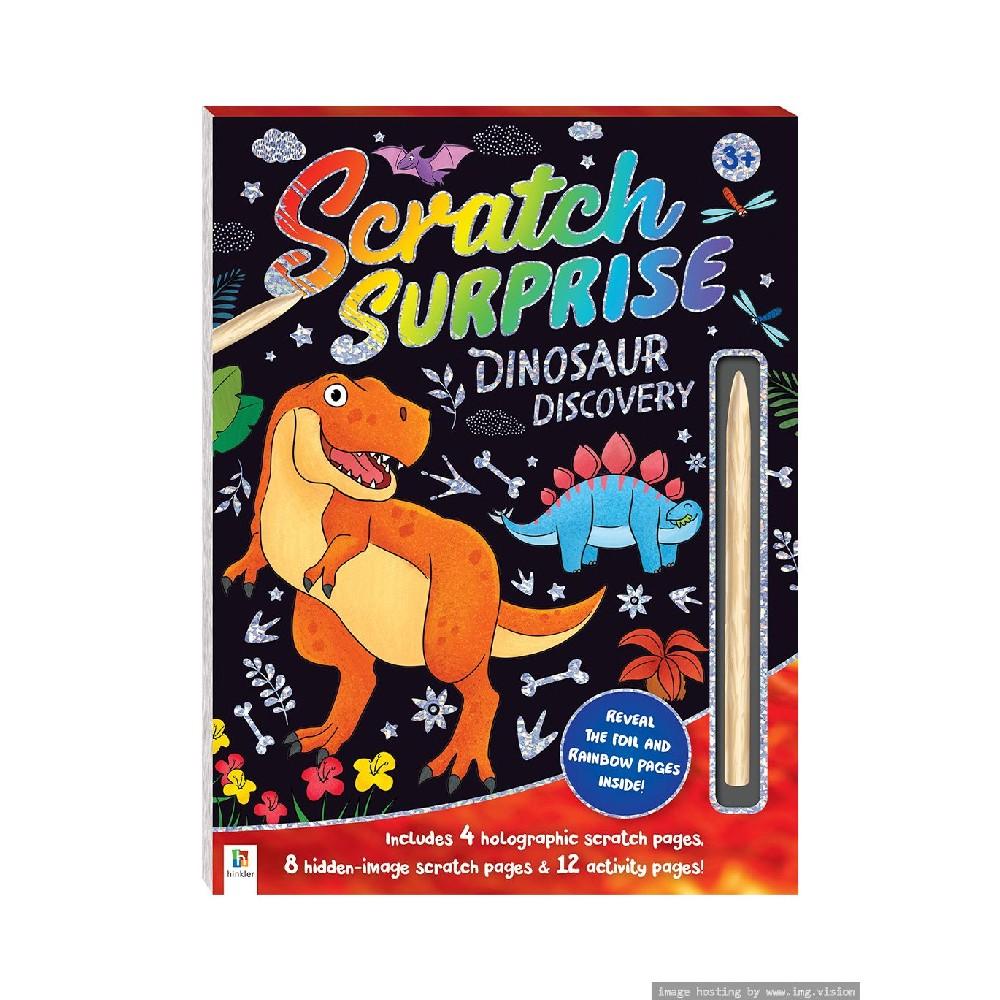 Hinkler Scratch Surprise Dinosaur Discovery scratch away activity book super cool
