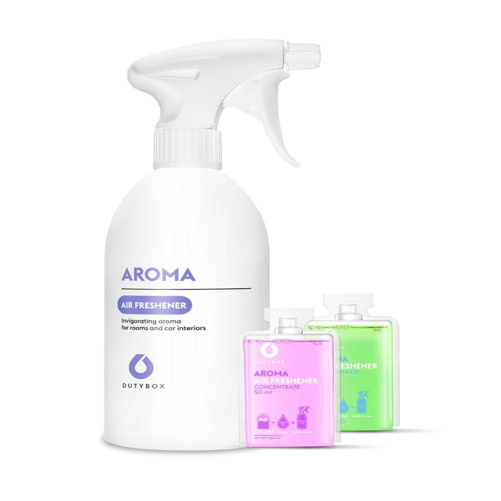 DUTYBOX Aroma Series Air Freshener Set, Orchid & Woody Citrus, 1 Reusable Bottle & 2 Concentrated Capsules dutybox aroma series air freshener set orchid