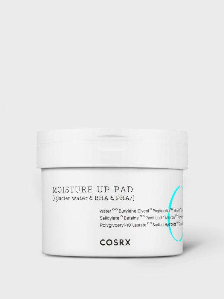 Cosrx-One Step Moisture Up Pad peptide infused exfoliating pads for face 60pcs lifting and smoothing ideal for all skin types