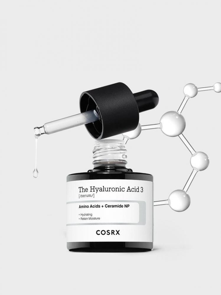 Cosrx-The Hyaluronic Acid 3 Serum hyaluronic acid 2% b5 multiple hydration rich in hyaluronic acid and vitamin b5 smooth skin mild no irritation 30ml
