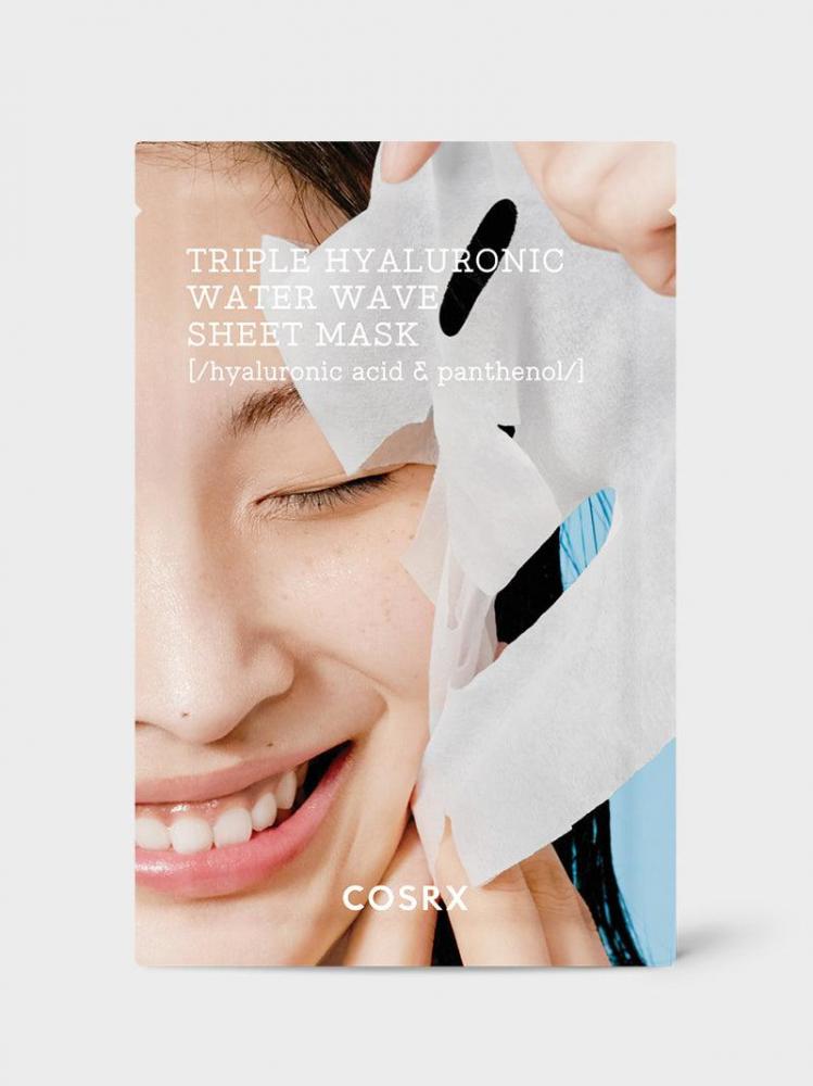 Cosrx-Hydrium Triple Hyaluronic Water Wave Sheet Mask маска для лица hyaluronic acid intense hydration face mask organic avocado the conscious 50 мл