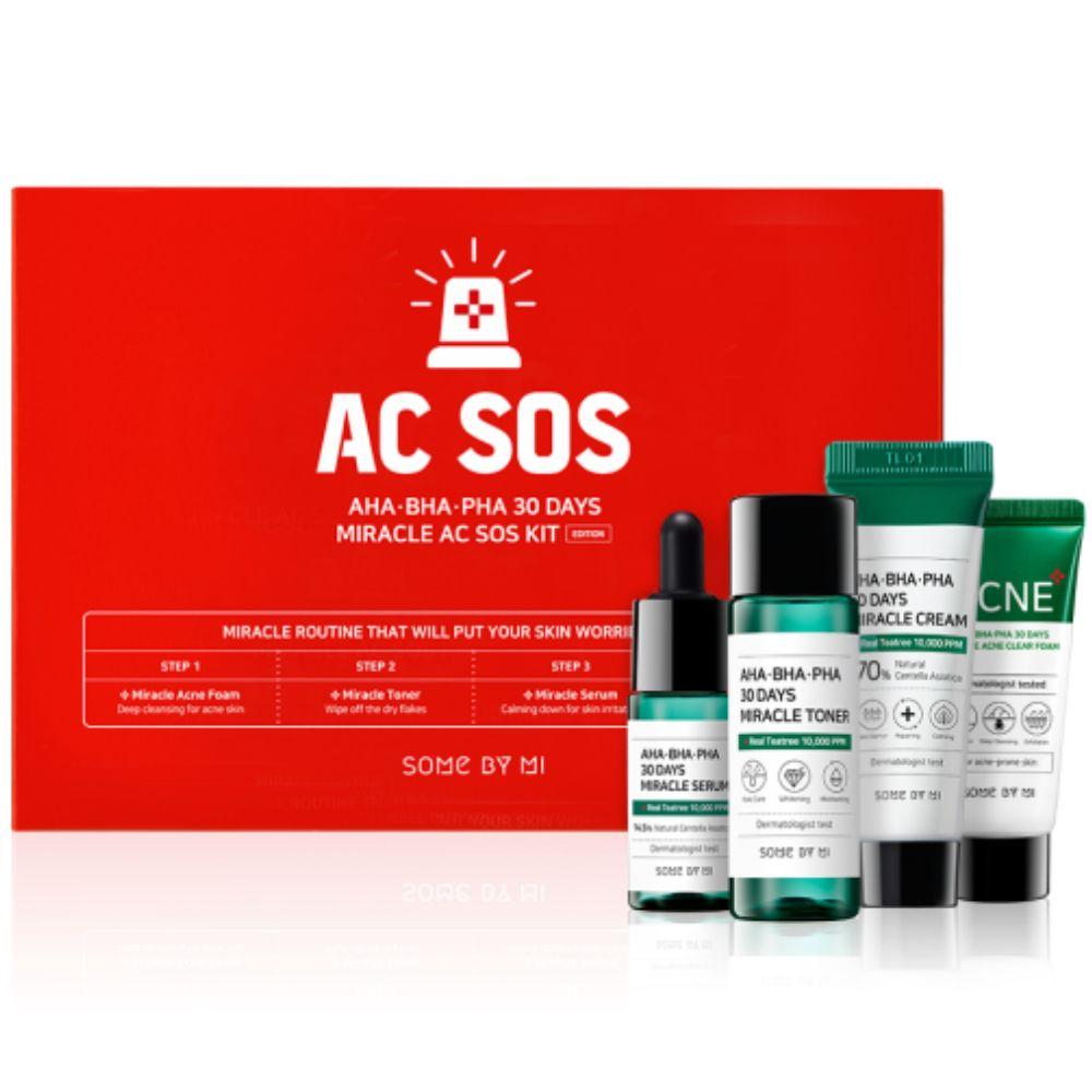 Somebymi Aha.bha.pha 30 Days Miracle Ac Sos Kit whitening moisturizing anti acne cream skin effective treatment acne removing freckle removing oil controlling and pore refining