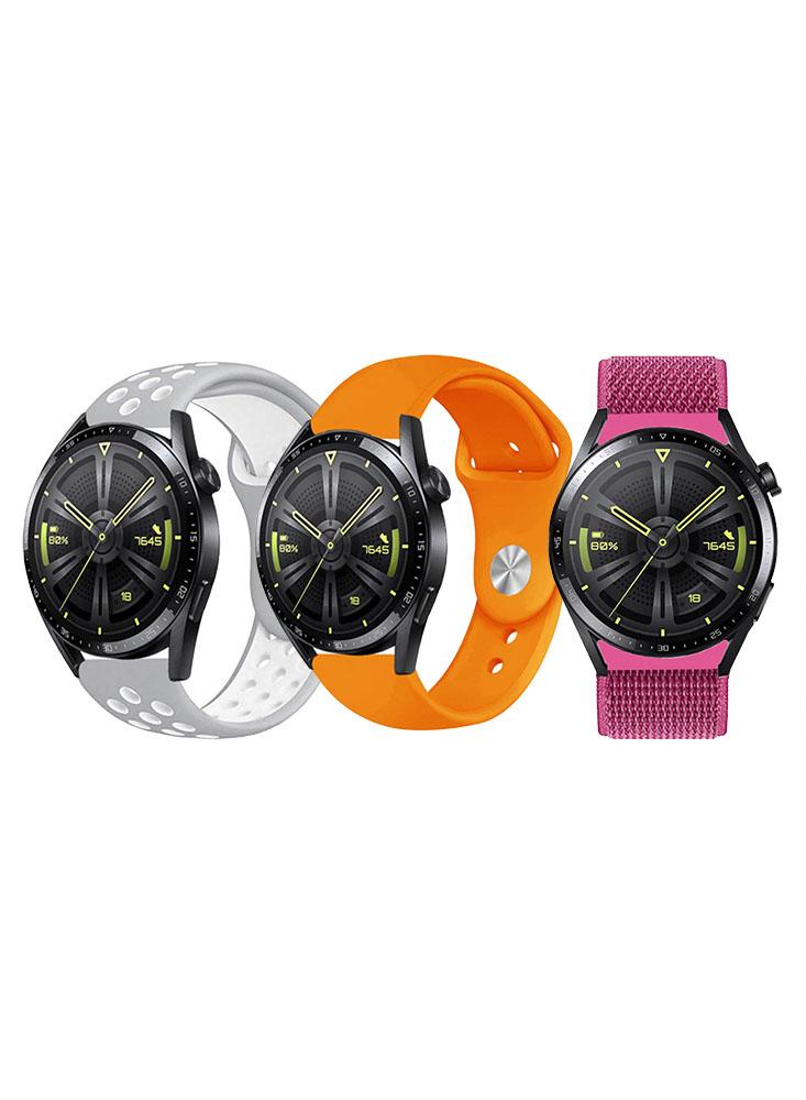 3pcs Watchband Bundle Compatible with all Samsung, Huawei, Amazfit, Fitbit and Honor with 22mm band size