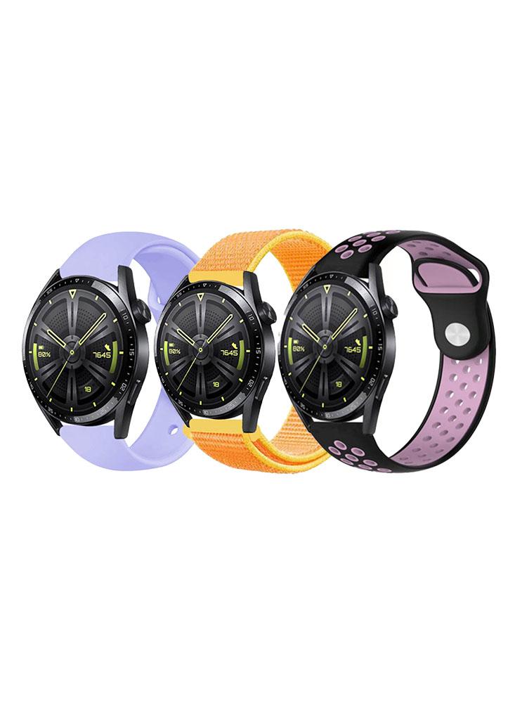 3pcs Watchband Bundle Compatible with all Samsung, Huawei, Amazfit, Fitbit and Honor with 22mm band size